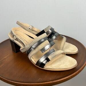 Unity in Diversity Happy strappy multicolor suede slingback sandals size 9